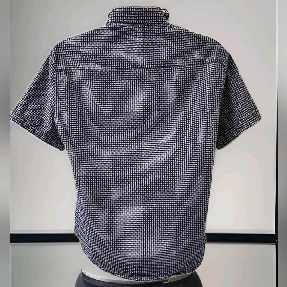 110 Vince Camuto Blue & White Casual Button Down Shirt - Picture 2 of 5